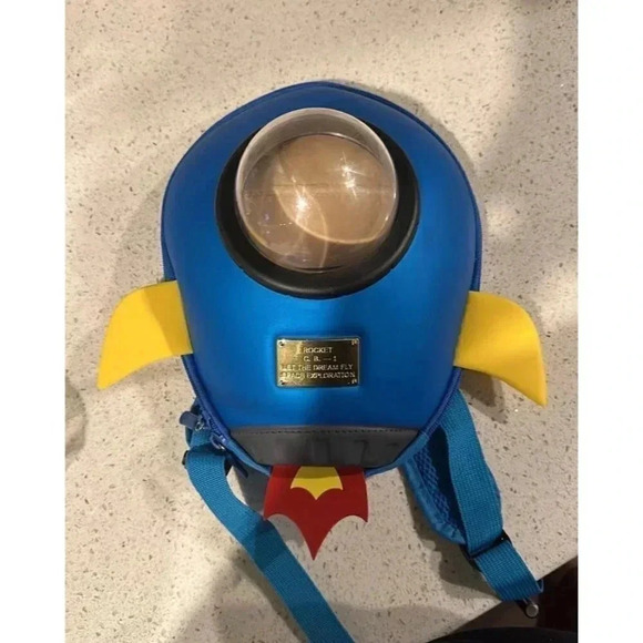 3d rocket ship mini kids backpack BG - Picture 1 of 4